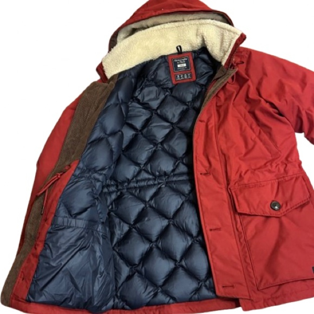 Abercrombie & Fitch Hooded Ultra Parker Down Jacket Coat
Mens Red Large - Picture 2 of 16
